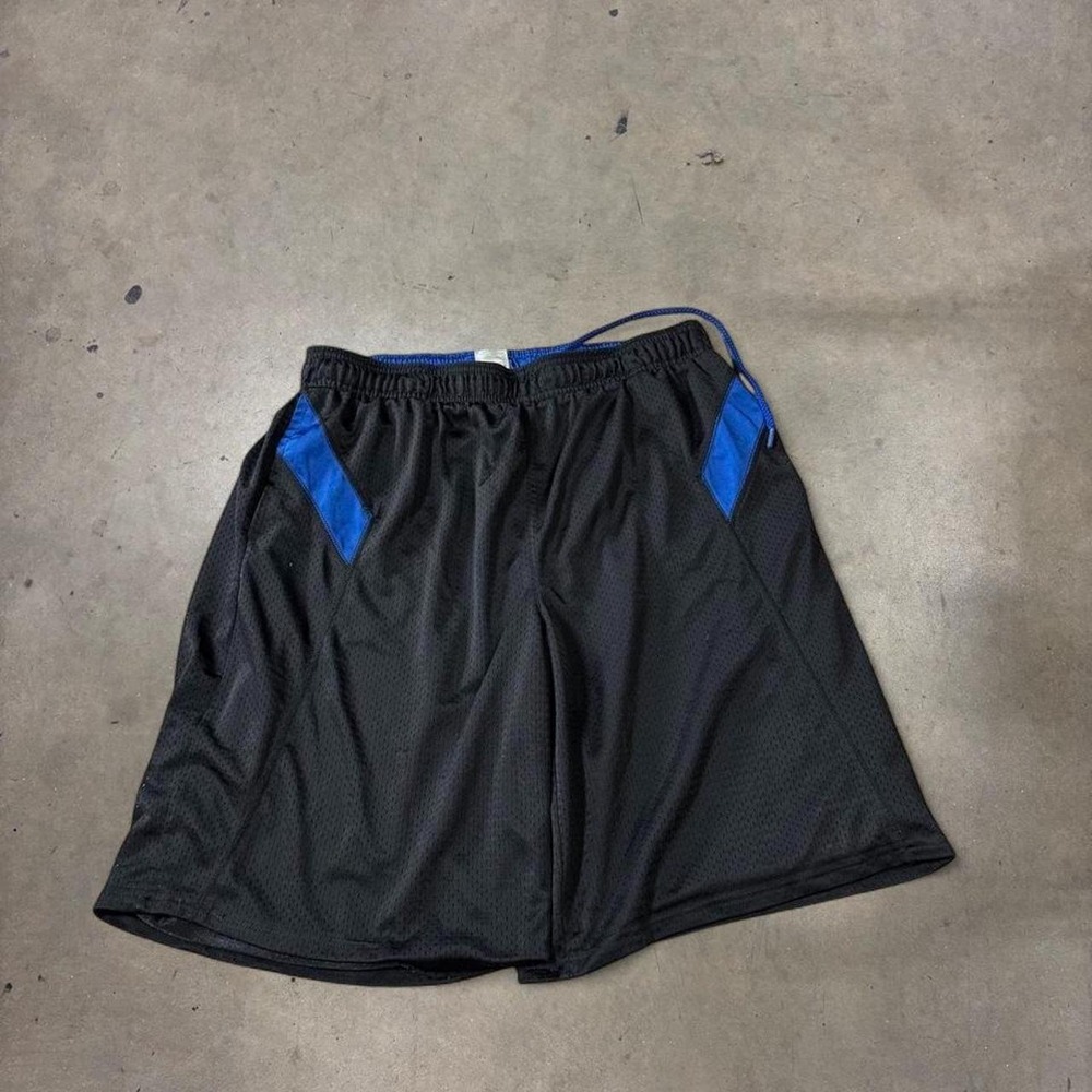 Reebok Mens XL Y2K Black Blue Mesh Basketball Shorts Activewear Athletic
